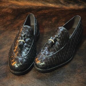 New ALLEN EDMONDS Palm Beach  Black Leather Loafers 8.5 D